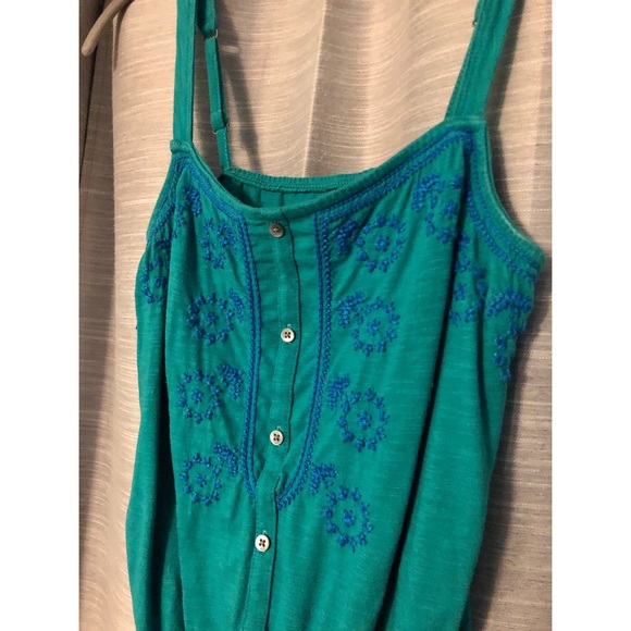 Teal Embellished Tank Top - Picture 1 of 6